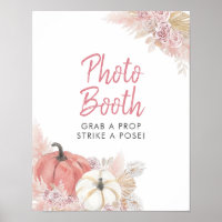 Pink Fall in Love Pumpkin Photo Booth Sign