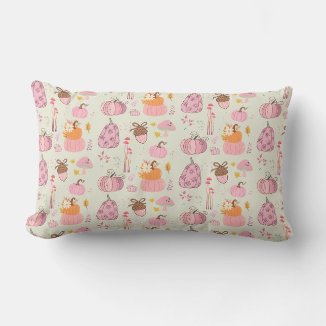  Pink Fall Lumbar Cushion (Front)