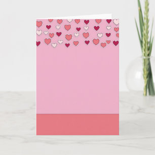 Pink Falling Hearts Love Card