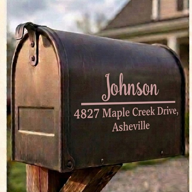 Pink Family Name & Address Mailbox Personalised (Creator Uploaded)