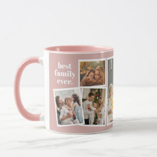Pink Family Photo Collage - 6 Photos Mug