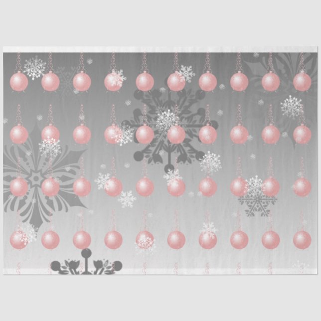 Pink Fancy Christmas Ornament Tissue Paper (Front)