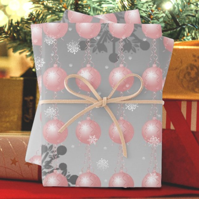 Pink Fancy Christmas Ornament Wrapping Paper (Pink Fancy Ornament Wrapping Paper)