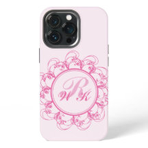 Pink Fancy Monogram iPhone Case