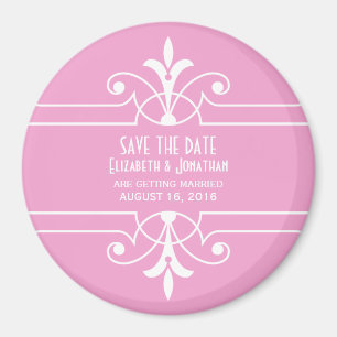 Pink Fancy Ornamental Save the Date Magnet