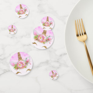 Pink Fantasy and Golden Stars Unicorn Confetti