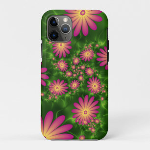 Pink Fantasy Flowers Modern Abstract Fractal Art Case-Mate iPhone Case