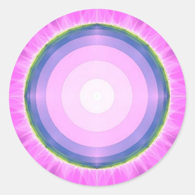 Pink Fantasy ~ Fractals Classic Round Sticker (Front)