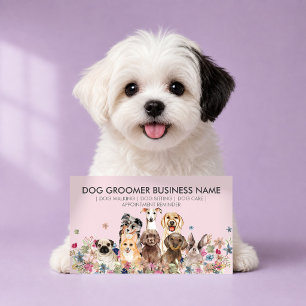 Pink Farm Dog Grooming Sitter Walker Appointment Business Card