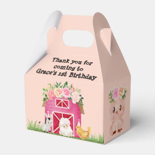 Pink Farm Floral Barnyard Birthday Party Favour Bo Box