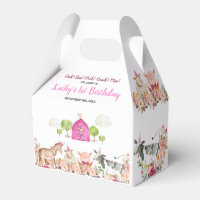 Pink Farm House Animals Barnyard 1st Birthday