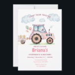 Pink Farm Tractor Girl Any Age Birthday Invitation<br><div class="desc">Celebrate your little farm girl’s birthday with this Pink Farm Tractor Girl Any Age Birthday Invitation! 🚜🌸 Featuring a cute pink tractor and playful farm theme, this editable and printable invitation is perfect for birthdays of any age. Personalise with party details to create a fun and memorable celebration for friends...</div>