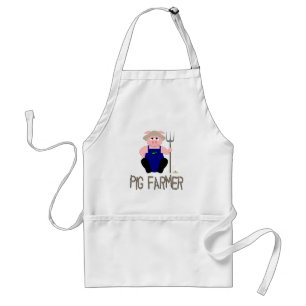 Pink Farmer Pig Brown Pig Farmer Standard Apron