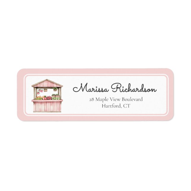 Pink Farmers Market Baby Shower Return Address (Front)