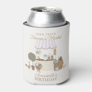 Pink Farmers Market Farm Fresh Birthday Favours Can Cooler