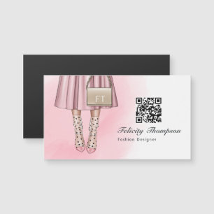 Pink Fashion Designer Monogram QR Code