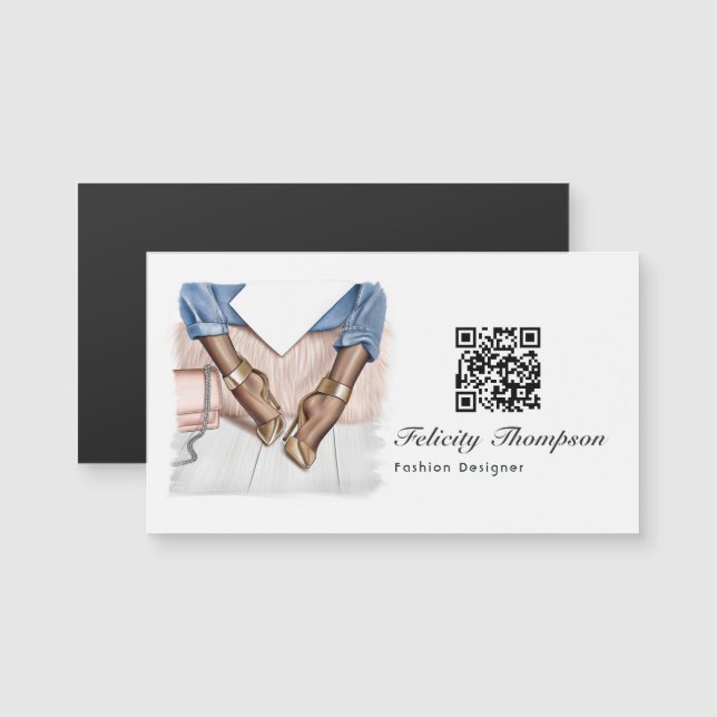 Pink Fashion Designer QR Code (Front/Back)