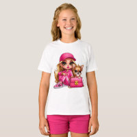 Pink Fashion Doll and Puppy Fleece Blanket