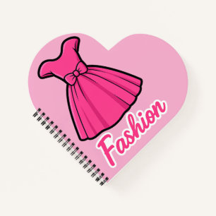 Pink Fashion Dress Sticker Notebook