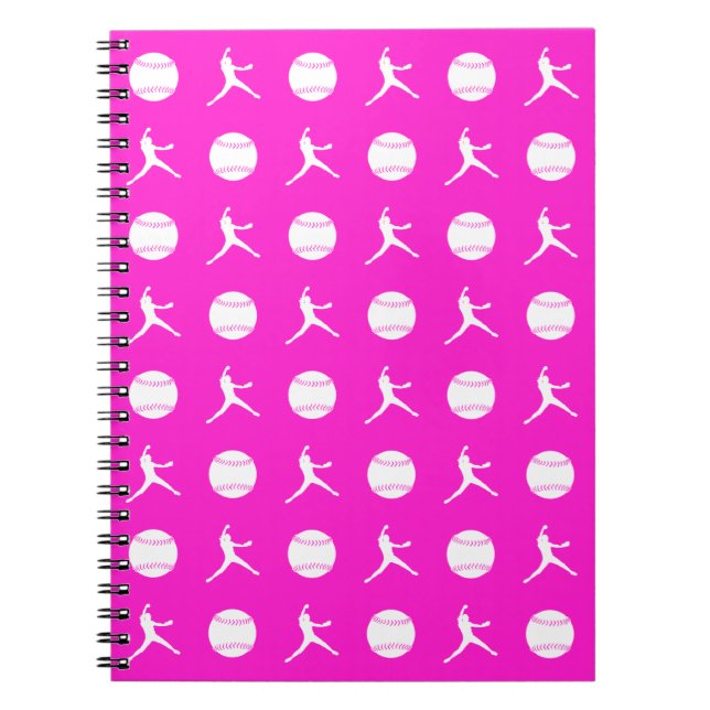 Pink Fastpitch Pattern Notebook (Front)