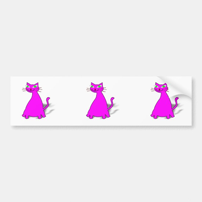 Pink Fat Cat Bumper Sticker (Front)