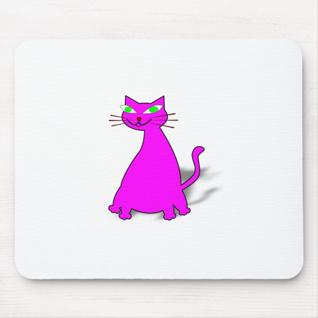 Pink Fat Cat Mouse Pad (Front)