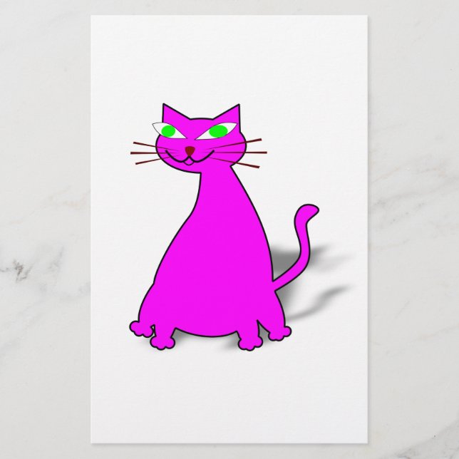 Pink Fat Cat Stationery (Front)
