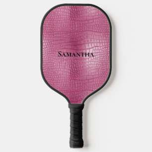 Pink Faux Alligator Animal Pickleball Paddle