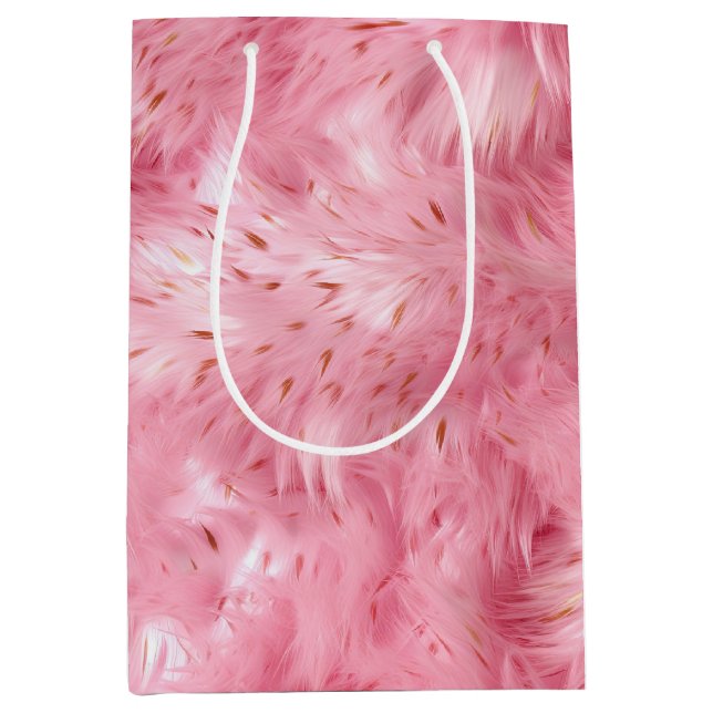 Pink Faux Fur Medium Gift Bag (Front)