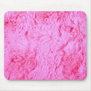 Pink Faux Fur Mouse Pad