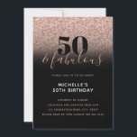 Pink Faux Glitter 50 & Fabulous 50th Birthday  Invitation<br><div class="desc">Can be fully customised to suit your needs. © Gorjo Designs. Made for you via the Zazzle platform. // Looking for matching items? Other stationery from the set available in the ‘collections’ section of my store. // Need help customising your design? Got other ideas? Feel free to contact me (Zoe)...</div>