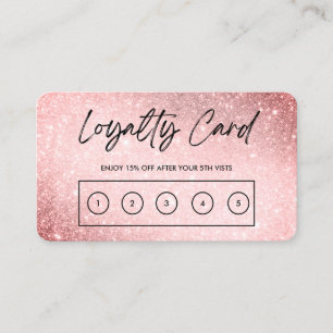 Pink Faux Glitter Custom Loyalty Card