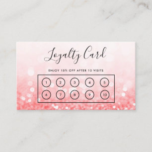 Pink Faux Glitter Custom Loyalty Card