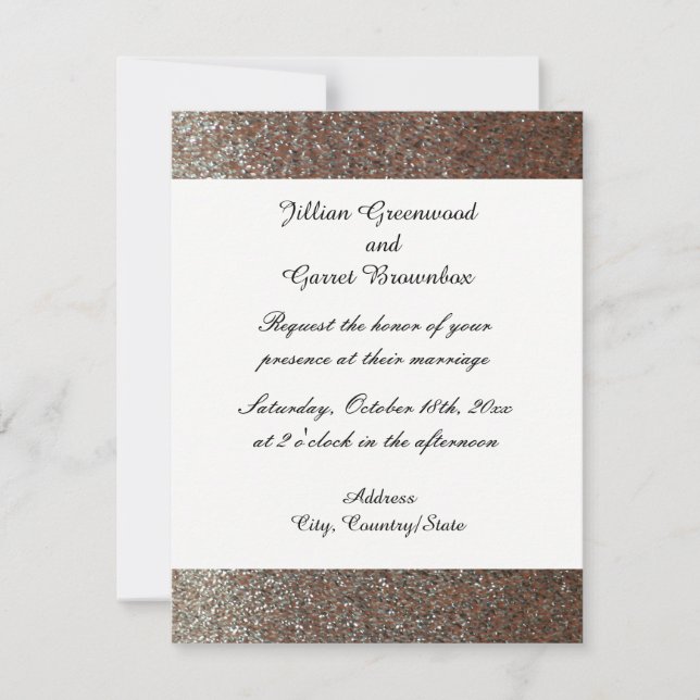 Pink Faux Glitter Wedding Invitation (Front)