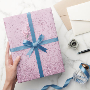 Pink Faux Glitter Wrapping Paper