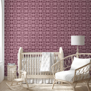 Pink Faux Lace Pattern Wallpaper