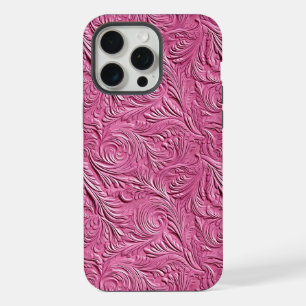 Pink Faux Leather iPhone 15 Pro Max Case