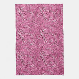 Pink Faux Leather Tea Towel