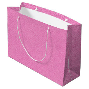 Pink faux linen texture large gift bag