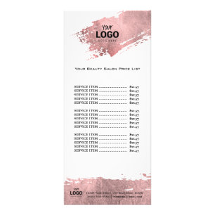 pink faux metallic paint stroke rack card