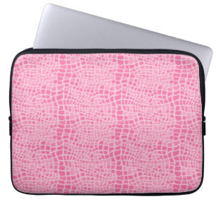 Pink FAUX Snakeskin Pattern Laptop Sleeve