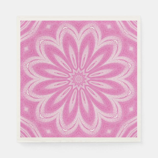 Pink Faux Tulle Flower Design Napkin (Front)