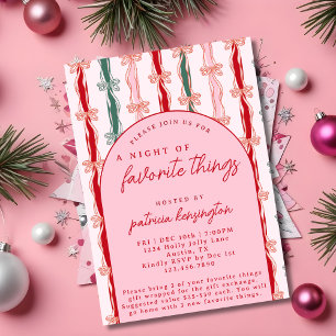 Pink Favourite Things Christmas Gift Exchange Part Invitation