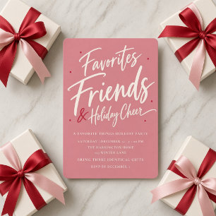 Pink Favourite Things Holiday Gift Exchange Invitation