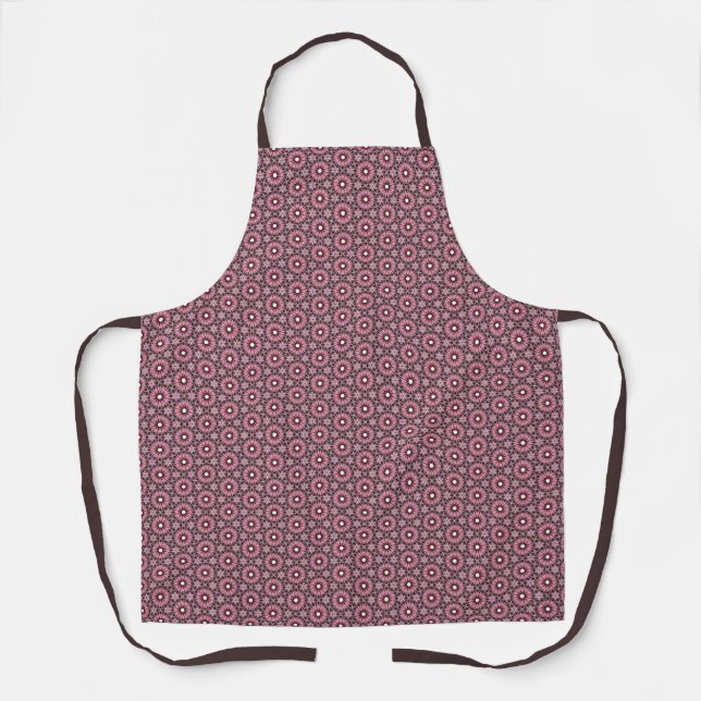 Pink Feather Mandala Boho Apron (Front)