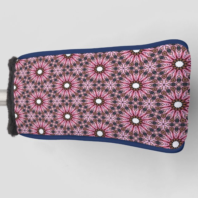 Pink Feather Mandala Boho Golf Head Cover (Front)