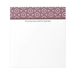 Pink Feather Mandala Boho Notepad