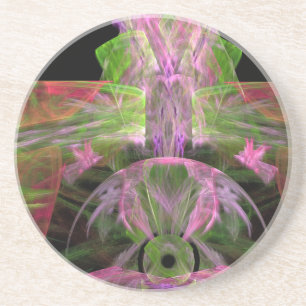 Pink Feathers CD Coaster