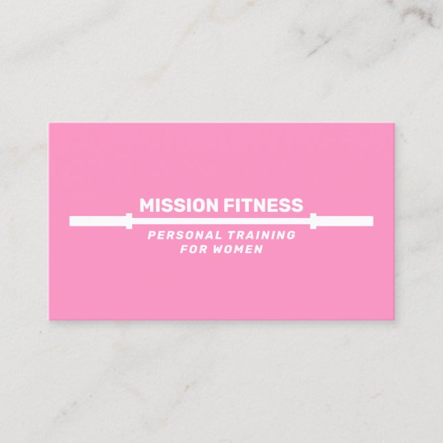  Pink Female Fitness Personal Trainer  Business  Business Card (Front)
