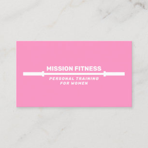 Pink Female Fitness Personal Trainer Business Card